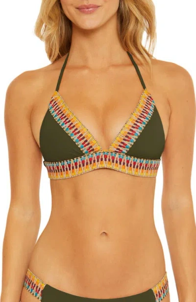 Becca Delilah Triangle Bikini Top In Bay Leaf