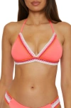 Becca Delilah Triangle Bikini Top In Coral Crush