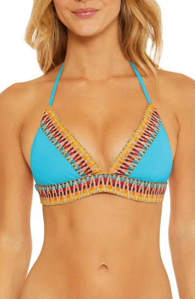 Becca Delilah Triangle Bikini Top In Crystal Seas