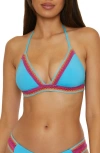 Becca Delilah Triangle Bikini Top In Ice Blue
