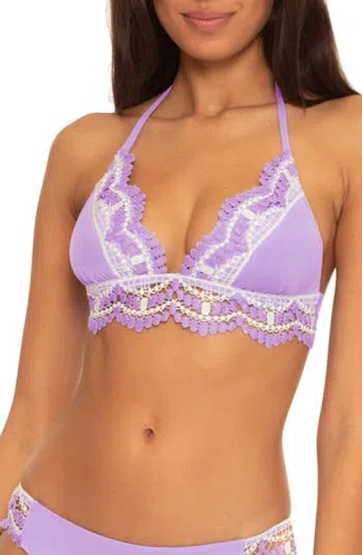Becca Delilah Triangle Bikini Top In Purple