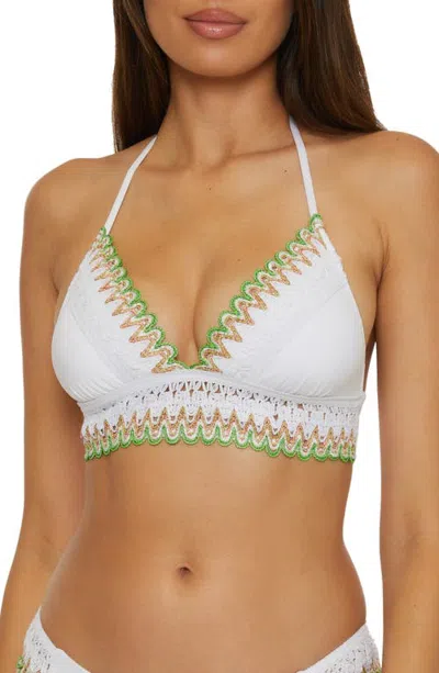 Becca Delilah Triangle Bikini Top In White