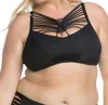 Becca Electric Current Macrame High Neck Halter Bikini Top - Plus In Black In Black