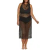 Becca Etc Women's Castaway Island Crocheted Cover-up Dress In Black