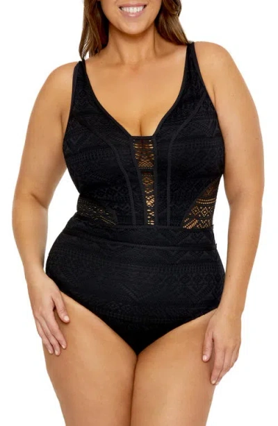 Becca Etc . Color Play One-piece Swimsuit In Black