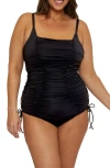 Becca Etc . Colorcode Shirred One-piece Swimsuit In Black
