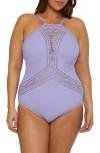 Becca Etc . Colorplay Lace Overlay One-piece Swimsuit