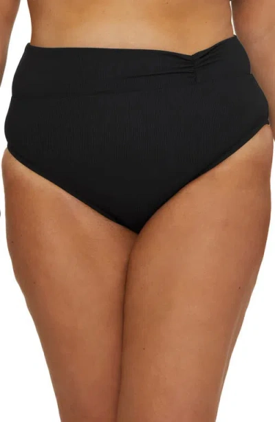 Becca Etc . Modern Edge High Waist Bikini Bottoms In Black