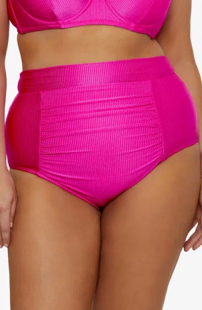 Becca Etc . Monte Carlo Ruched High Waist Bikini Bottoms