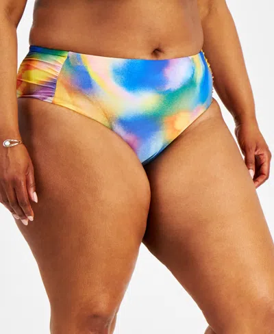 Becca Etc Plus Size Paper Mache Hipster Bikini Bottoms In Multi