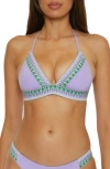 Becca Fiesta Halter Bikini Top In Bellflower