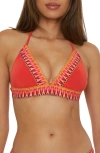 Becca Fiesta Halter Bikini Top In Fire