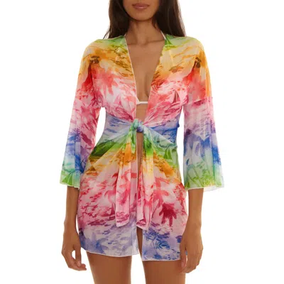 Becca Fiji Tie Front Cover-up Dress In Multi