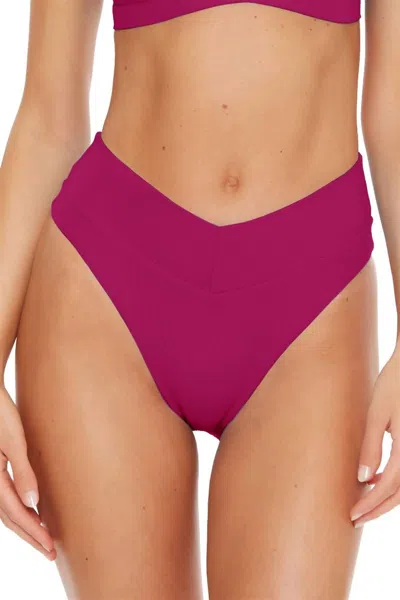 Becca Fine Line Elise Banded V Band Bottoms In Deep Magenta In Purple