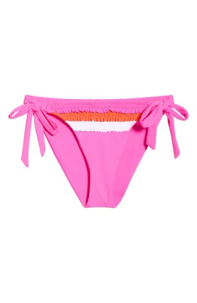Becca Flamingo Side Tie Bikini Bottoms In Pink