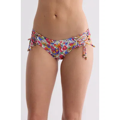 Becca Flower Fields Side Tie Bikini Bottoms In Blue Multi