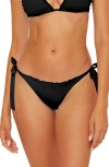 Becca Frills Side Tie Bikini Bottoms In Black