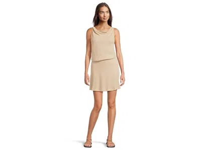 Becca Gilded Cowl Neck Dress In Gold