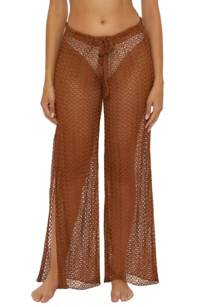 Becca Golden Lace Cover-up Pants In Bronze