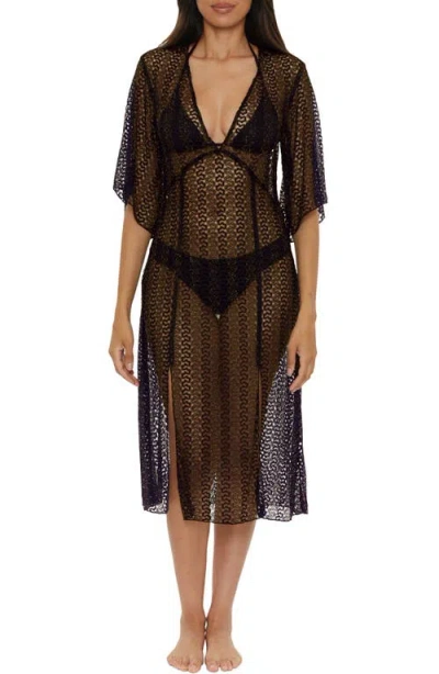 Becca Golden Mesh Cover-up Dress In Black