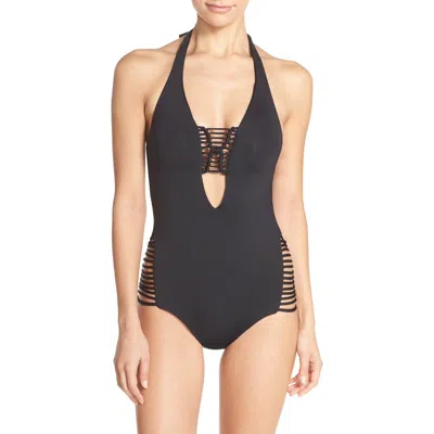 Becca Halter One-piece Swimsuit In Black
