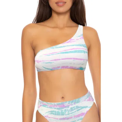 Becca Iconic Asymmetric One-shoulder Bikini Top In Multi