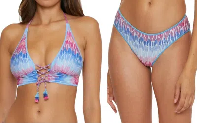Becca Joshua Tree Halter Top And Shirred American Bikini Bottom Set In Multi
