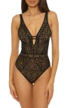 Becca Keyhole One-piece Swimsuit In Multi