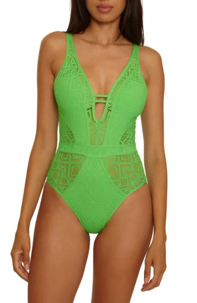Becca Keyhole One-piece Swimsuit In Green