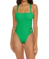 Becca Lana Bandeau One Piece Swimsuit In Verde In Green