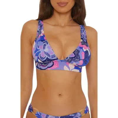 Becca Lanai Halter Bikini Top In Purple Multi