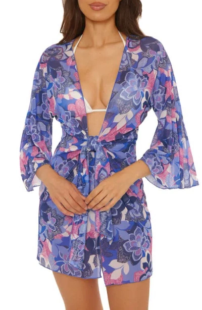 Becca Lanai Mesh Cover-up Tunic In Blue