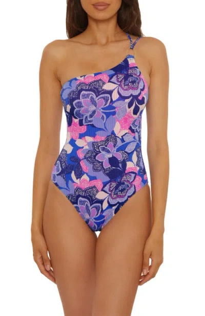 Becca Lanai Strappy Rib One-piece Swimsuit In Multi