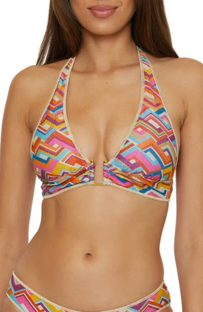 Becca Las Palmas Halter Bikini Top In Multi