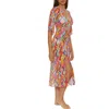 Becca Las Palmas Semisheer Mesh Cover-up Dress In Multi