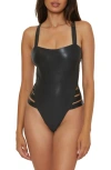 Becca Liquid Metal One-piece Swimsuit In Black