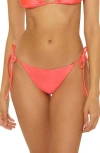 Becca Liquid Metal Side Tie Bikini Bottoms In Pink