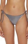 Becca Liquid Metal Side Tie Bikini Bottoms In Steel