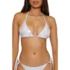 Becca Liquid Metal Triangle Bikini Top In White