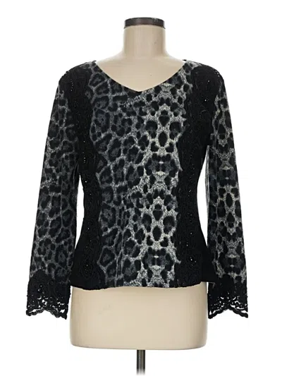 Pre-owned Becca Long Sleeve Blouse In Black