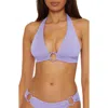 Becca Marble Canyon Ring Halter Bikini Top In Bellflower