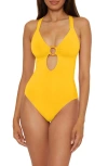 Becca Marble Canyon Ring One-piece Swimsuit In Yellow