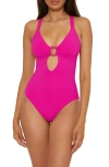 Becca Marble Canyon Ring One-piece Swimsuit In Azalea