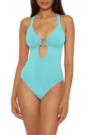 Becca Marble Canyon Ring One-piece Swimsuit In Blue