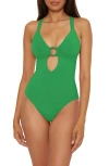 Becca Marble Canyon Ring One-piece Swimsuit In Emerald