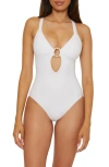 Becca Marble Canyon Ring One-piece Swimsuit In White