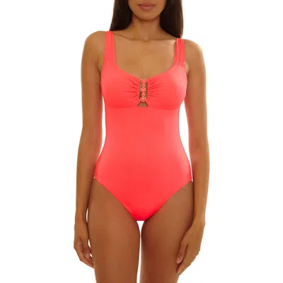 Becca Marble Canyon Ring One-piece Swimsuit In Red