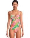 Becca Mirage Kylam Bandeau One Piece Swimsuit Womens Multi Floral Buu409 In Multi