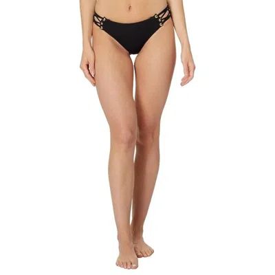 Becca Modern Edge Bikini Bottom Women's Black Corset Side Hipster Jdm2656