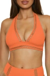 Becca Modern Edge Halter Bikini Top
